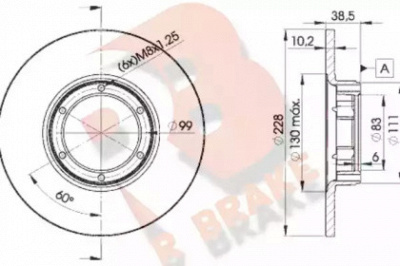 R BRAKE 78rbd22500 -  Тормозной диск